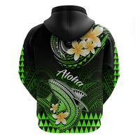Hawaii Hoodie Polynesian Shark with Kakau Green Version - Wonder Print Shop