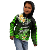 Hawaii Kid Hoodie Polynesian Shark with Kakau Green Version - Wonder Print Shop
