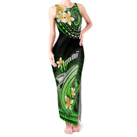 Hawaii Tank Maxi Dress Polynesian Shark with Kakau Green Version - Wonder Print Shop