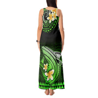 Hawaii Tank Maxi Dress Polynesian Shark with Kakau Green Version - Wonder Print Shop