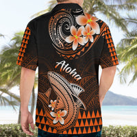 Hawaii Hawaiian Shirt Polynesian Shark with Kakau Orange Version - Wonder Print Shop
