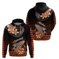 Hawaii Hoodie Polynesian Shark with Kakau Orange Version - Wonder Print Shop