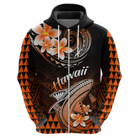 Hawaii Hoodie Polynesian Shark with Kakau Orange Version - Wonder Print Shop