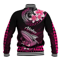 Hawaii Baseball Jacket Polynesian Shark with Kakau Pink Version - Wonder Print Shop