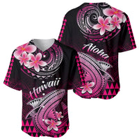 Hawaii Baseball Jersey Polynesian Shark with Kakau Pink Version - Wonder Print Shop