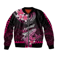 Hawaii Bomber Jacket Polynesian Shark with Kakau Pink Version - Wonder Print Shop