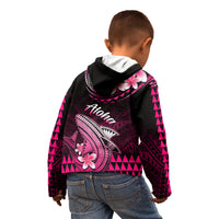 Hawaii Kid Hoodie Polynesian Shark with Kakau Pink Version - Wonder Print Shop