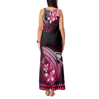 Hawaii Tank Maxi Dress Polynesian Shark with Kakau Pink Version - Wonder Print Shop
