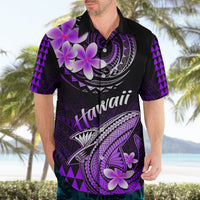 Hawaii Hawaiian Shirt Polynesian Shark with Kakau Purple Version - Wonder Print Shop