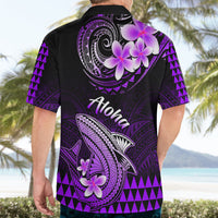 Hawaii Hawaiian Shirt Polynesian Shark with Kakau Purple Version - Wonder Print Shop