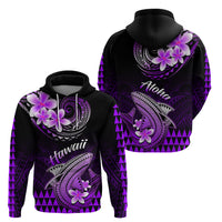 Hawaii Hoodie Polynesian Shark with Kakau Purple Version - Wonder Print Shop