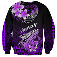 Hawaii Sweatshirt Polynesian Shark with Kakau Purple Version - Wonder Print Shop