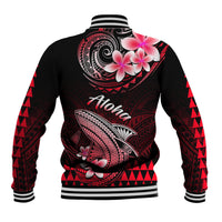 Hawaii Baseball Jacket Polynesian Shark with Kakau Red Version - Wonder Print Shop
