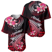 Hawaii Baseball Jersey Polynesian Shark with Kakau Red Version - Wonder Print Shop
