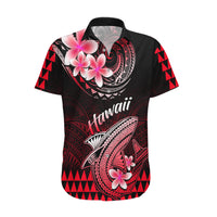 Hawaii Hawaiian Shirt Polynesian Shark with Kakau Red Version - Wonder Print Shop