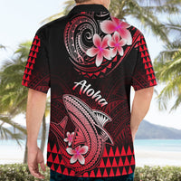 Hawaii Hawaiian Shirt Polynesian Shark with Kakau Red Version - Wonder Print Shop