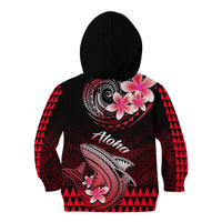 Hawaii Kid Hoodie Polynesian Shark with Kakau Red Version - Wonder Print Shop