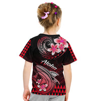Hawaii Kid T Shirt Polynesian Shark with Kakau Red Version - Wonder Print Shop