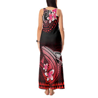 Hawaii Tank Maxi Dress Polynesian Shark with Kakau Red Version - Wonder Print Shop