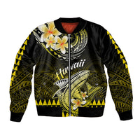 Hawaii Bomber Jacket Polynesian Shark with Kakau Yellow Version - Wonder Print Shop