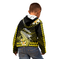 Hawaii Kid Hoodie Polynesian Shark with Kakau Yellow Version - Wonder Print Shop