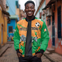 Custom Cote d Ivoire 2026 Football Sleeve Zip Bomber Jacket Ivory Coast Elephants Proud