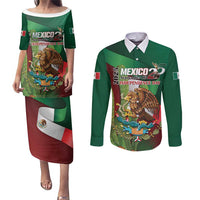 Mexico Independence Day 2025 Couples Matching Puletasi and Long Sleeve Button Shirt 215th Anniversary Estados Unidos Mexicanos - Wonder Print Shop