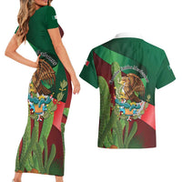 Mexico Independence Day 2025 Couples Matching Short Sleeve Bodycon Dress and Hawaiian Shirt 215th Anniversary Estados Unidos Mexicanos - Wonder Print Shop