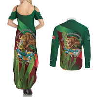 Mexico Independence Day 2025 Couples Matching Summer Maxi Dress and Long Sleeve Button Shirt 215th Anniversary Estados Unidos Mexicanos - Wonder Print Shop