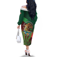 Mexico Independence Day 2025 Family Matching Off The Shoulder Long Sleeve Dress and Hawaiian Shirt 215th Anniversary Estados Unidos Mexicanos - Wonder Print Shop