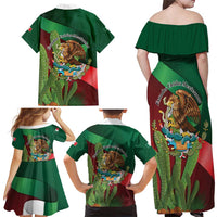 Mexico Independence Day 2025 Family Matching Off Shoulder Maxi Dress and Hawaiian Shirt 215th Anniversary Estados Unidos Mexicanos - Wonder Print Shop