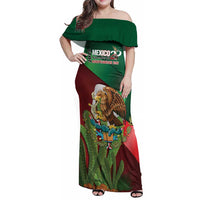 Mexico Independence Day 2025 Family Matching Off Shoulder Maxi Dress and Hawaiian Shirt 215th Anniversary Estados Unidos Mexicanos - Wonder Print Shop