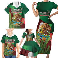 Mexico Independence Day 2025 Family Matching Short Sleeve Bodycon Dress and Hawaiian Shirt 215th Anniversary Estados Unidos Mexicanos - Wonder Print Shop