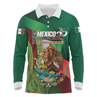Mexico Independence Day 2025 Long Sleeve Polo Shirt 215th Anniversary Estados Unidos Mexicanos - Wonder Print Shop