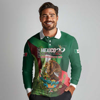 Mexico Independence Day 2025 Long Sleeve Polo Shirt 215th Anniversary Estados Unidos Mexicanos - Wonder Print Shop