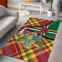 Dominica Creole Day Area Rug Madras Pattern Zipper Stylized - Wonder Print Shop