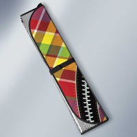 Dominica Creole Day Auto Sun Shade Madras Pattern Zipper Stylized - Wonder Print Shop