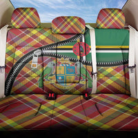 Dominica Creole Day Back Car Seat Cover Madras Pattern Zipper Stylized - Wonder Print Shop