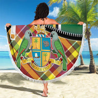 Dominica Creole Day Beach Blanket Madras Pattern Zipper Stylized - Wonder Print Shop