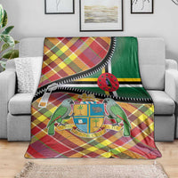 Dominica Creole Day Blanket Madras Pattern Zipper Stylized - Wonder Print Shop