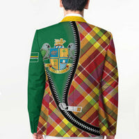 Dominica Creole Day Blazer Madras Pattern Zipper Stylized - Wonder Print Shop