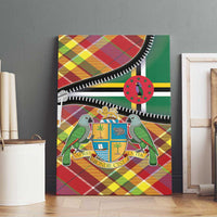 Dominica Creole Day Canvas Wall Art Madras Pattern Zipper Stylized - Wonder Print Shop
