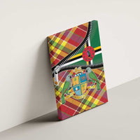 Dominica Creole Day Canvas Wall Art Madras Pattern Zipper Stylized - Wonder Print Shop