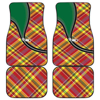 Dominica Creole Day Car Mats Madras Pattern Zipper Stylized - Wonder Print Shop