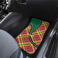Dominica Creole Day Car Mats Madras Pattern Zipper Stylized - Wonder Print Shop