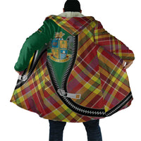 Dominica Creole Day Cloak Madras Pattern Zipper Stylized - Wonder Print Shop