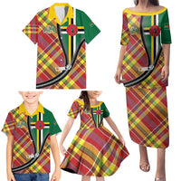 Dominica Creole Day Family Matching Puletasi and Hawaiian Shirt Madras Pattern Zipper Stylized - Wonder Print Shop