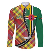 Dominica Creole Day Family Matching Puletasi and Hawaiian Shirt Madras Pattern Zipper Stylized - Wonder Print Shop