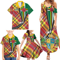Dominica Creole Day Family Matching Summer Maxi Dress and Hawaiian Shirt Madras Pattern Zipper Stylized - Wonder Print Shop