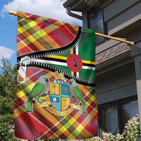 Dominica Creole Day Garden Flag Madras Pattern Zipper Stylized - Wonder Print Shop